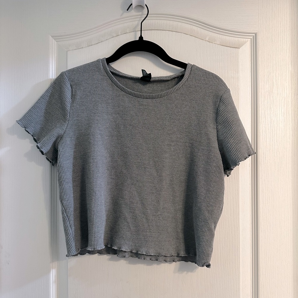 Wild Fable Cropped Waffle Tee